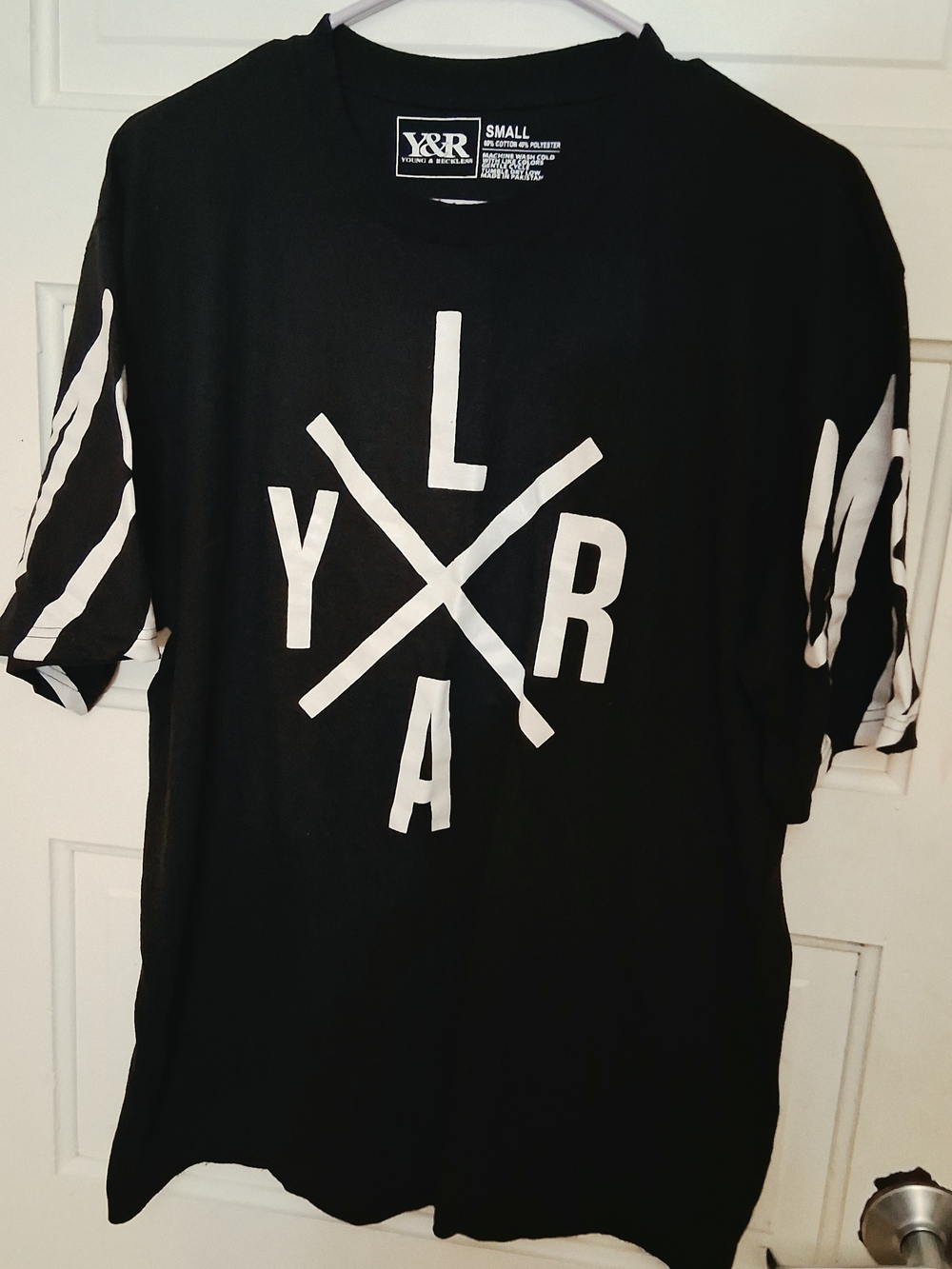 Y&R Black Short-Sleeve Graphic Tee with White Logo